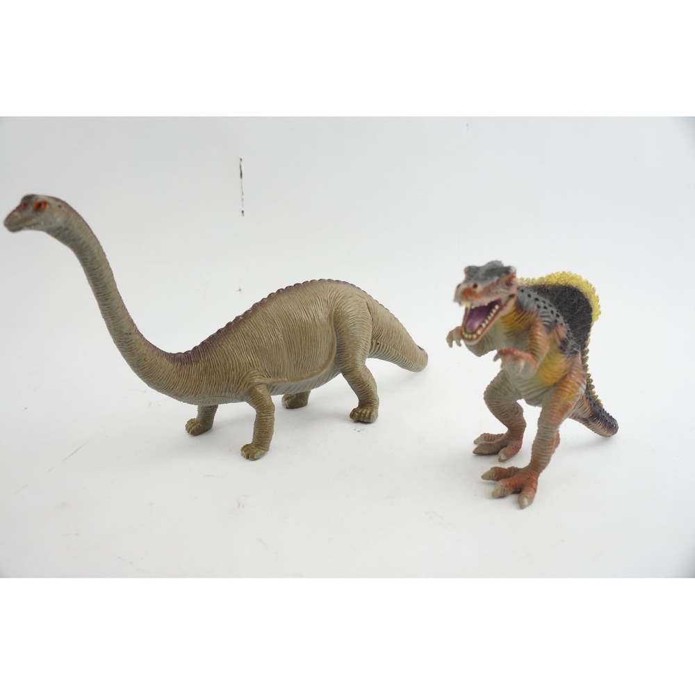 Imperial Apatosaurus and 2006 Spinosaurus Dinosaur Toy Figures Set Vintage
